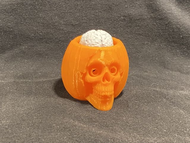 Skull-Pumpkin with Bobbling Brain