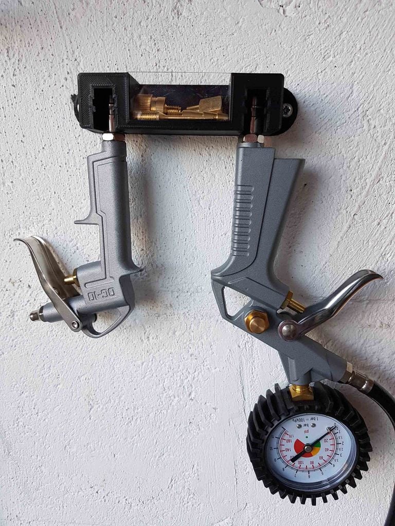 Air tool holder - Support pour soufflette et gonfleur de compresseur 