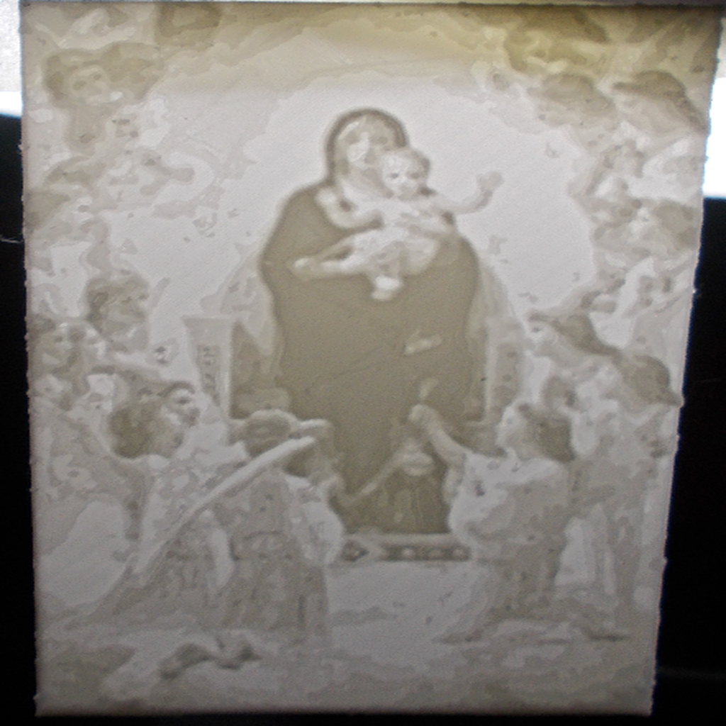 Christmas Lithophane, Virgin with Angels 