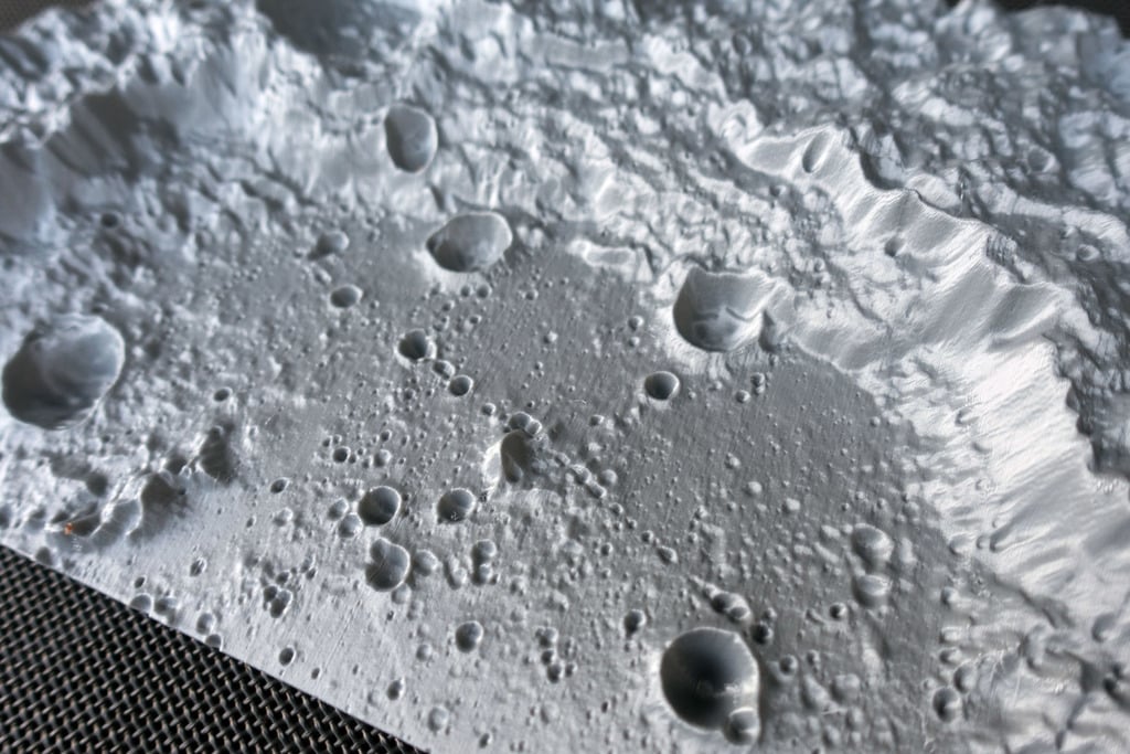 Lunar Crater Chain Mendeleev: NASA Moon Trek Chang'e 2 DEM 20m