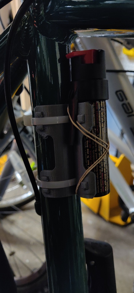 Pepper spray holder for bike frame