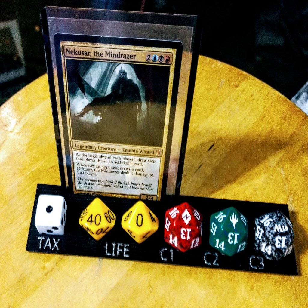 MTG EDH dice holder: Commander, Life, Commander Tax, and Damage