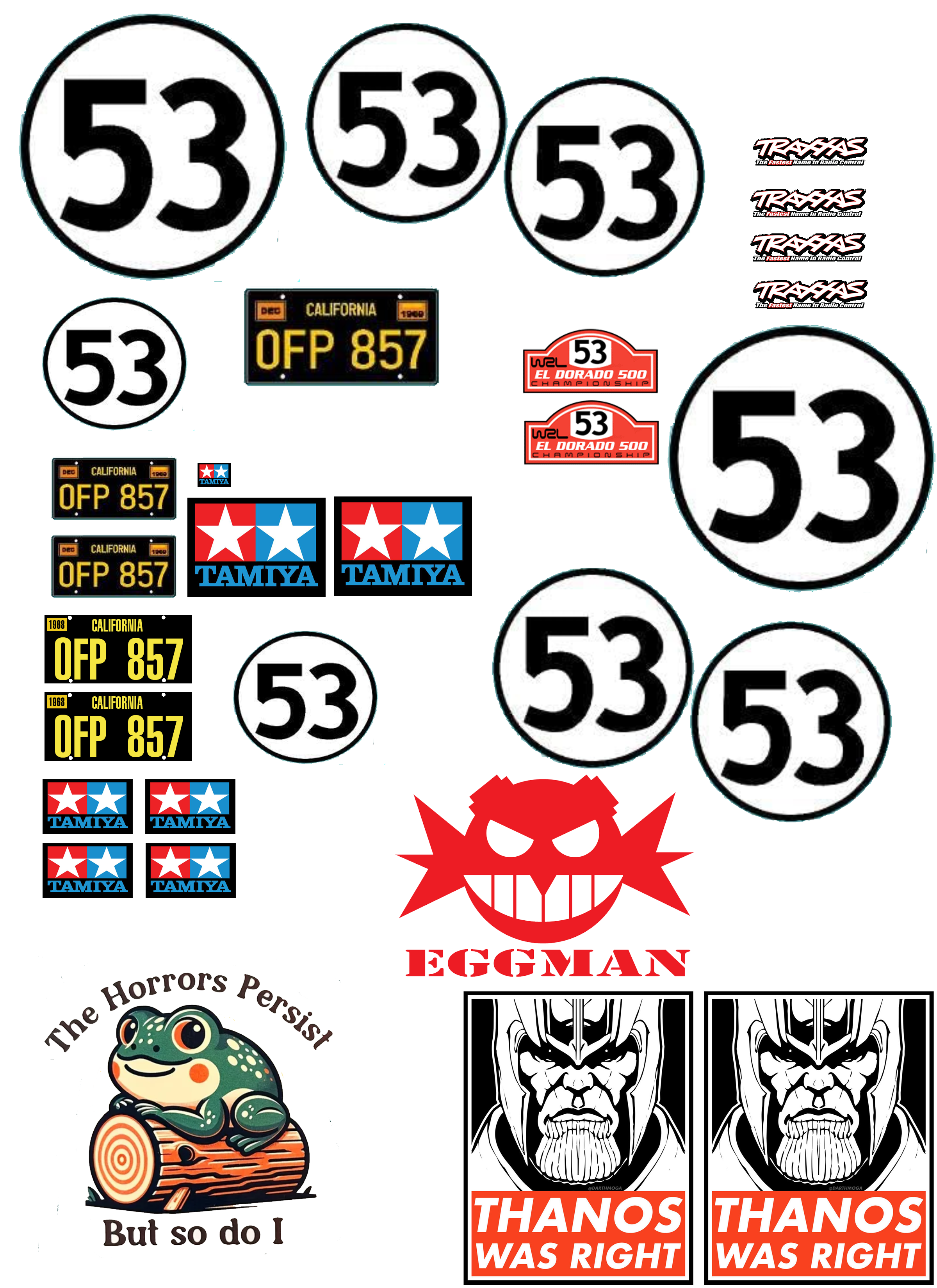 Tamiya VW Beetle taillight insert and Love Bug Sticker sheet