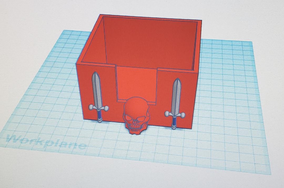 post it note holder with skull