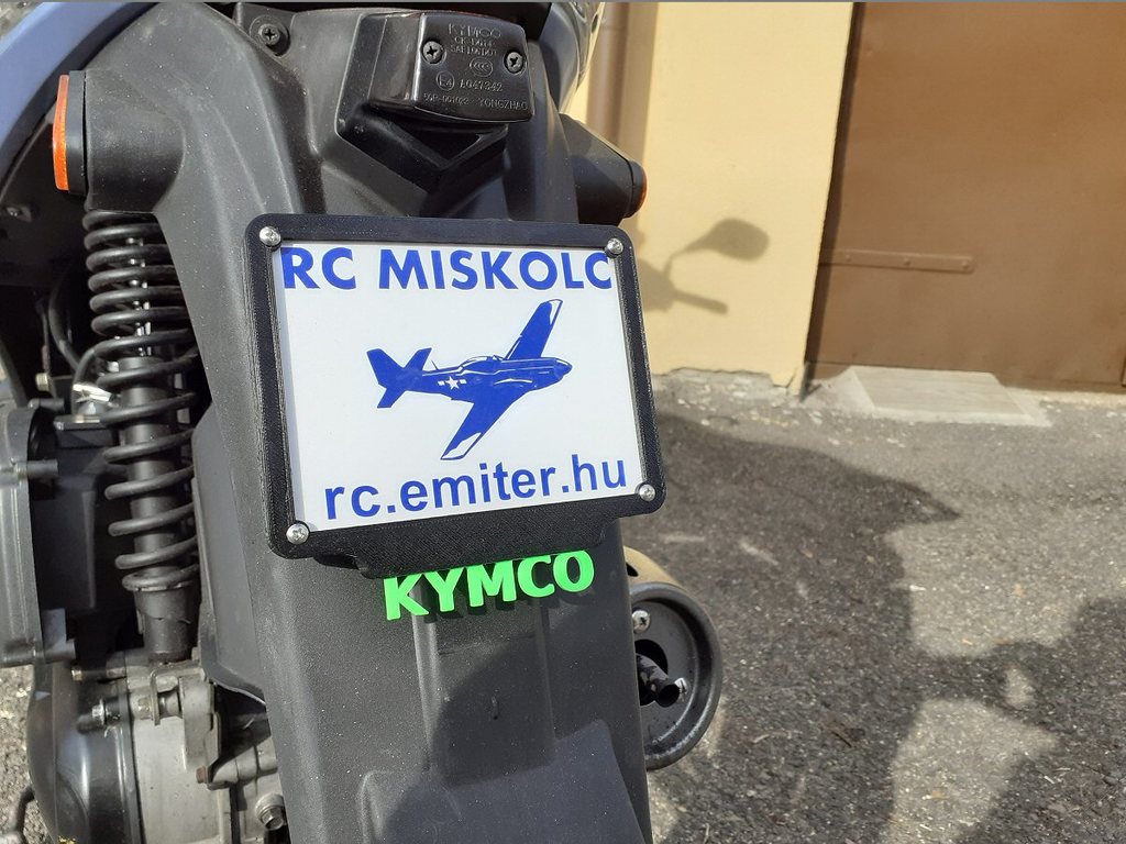 Kymco unique license plate holder.