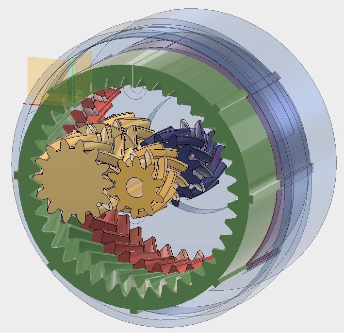 Compound Planetary Gear Box (37:1 or 49.3:1) NEMA 17, No Hardware.