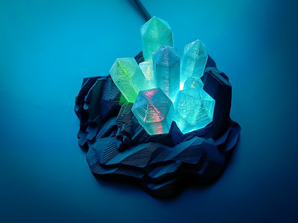 Subtle color-changing Crystals. (LED moodlight)