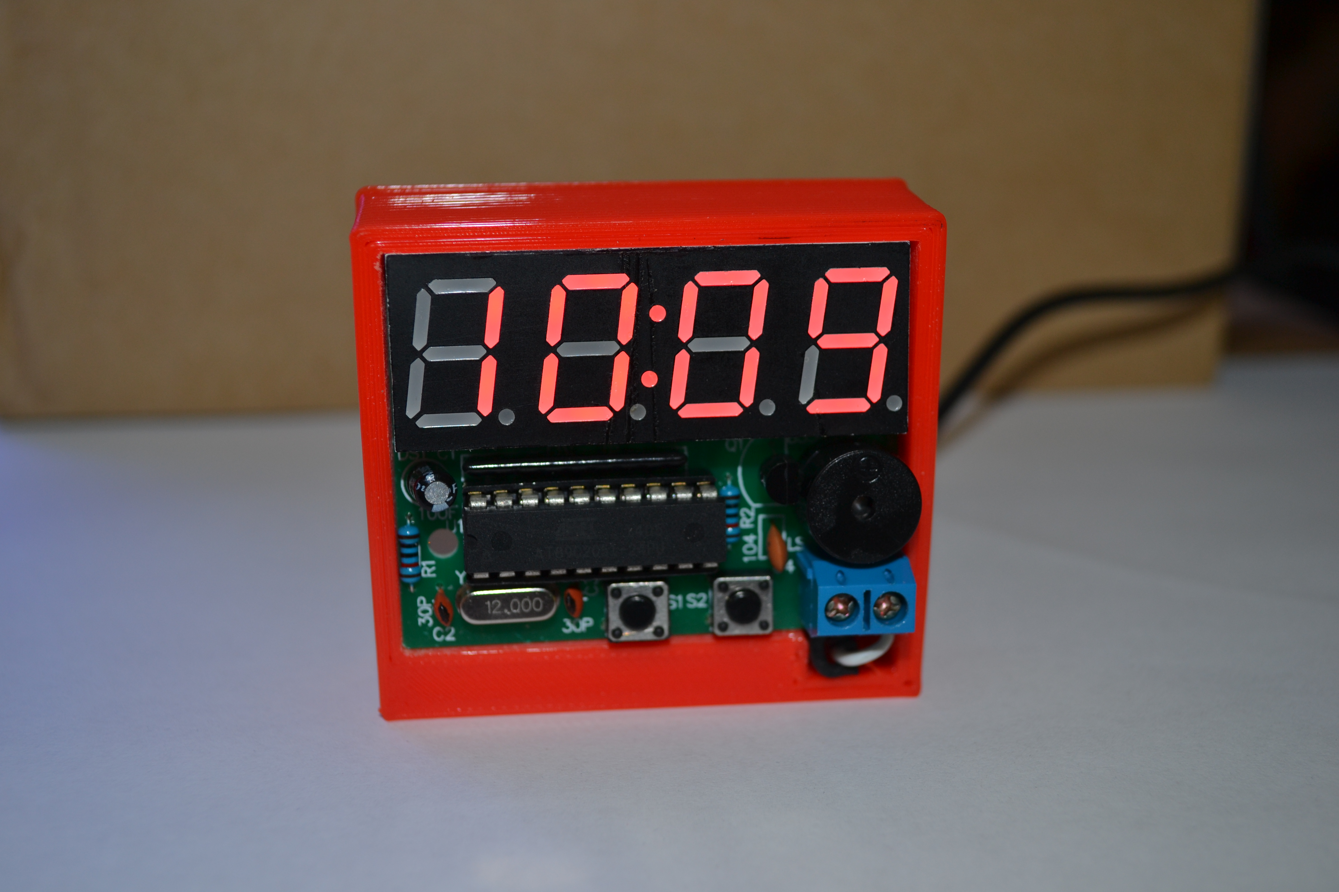 C51 4 Bits Digital Electronic Clock Desk Case / Stand