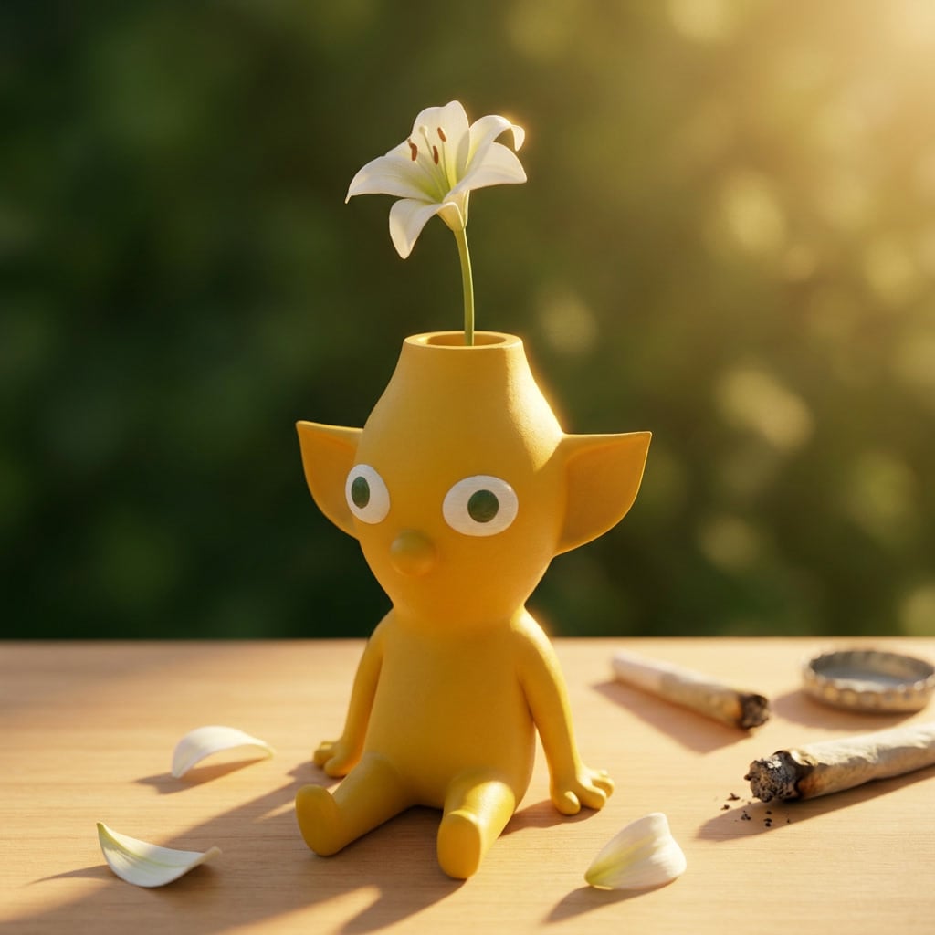 Yellow Pikmin Flower Vase