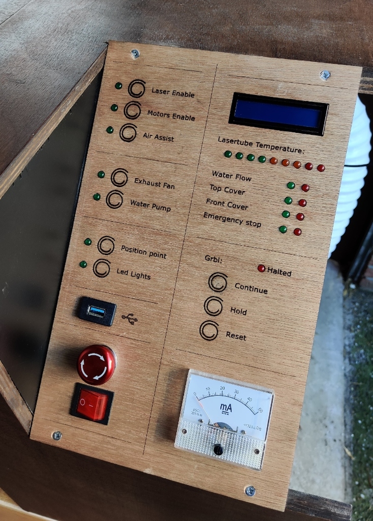Control panel for GRBL laser cutters