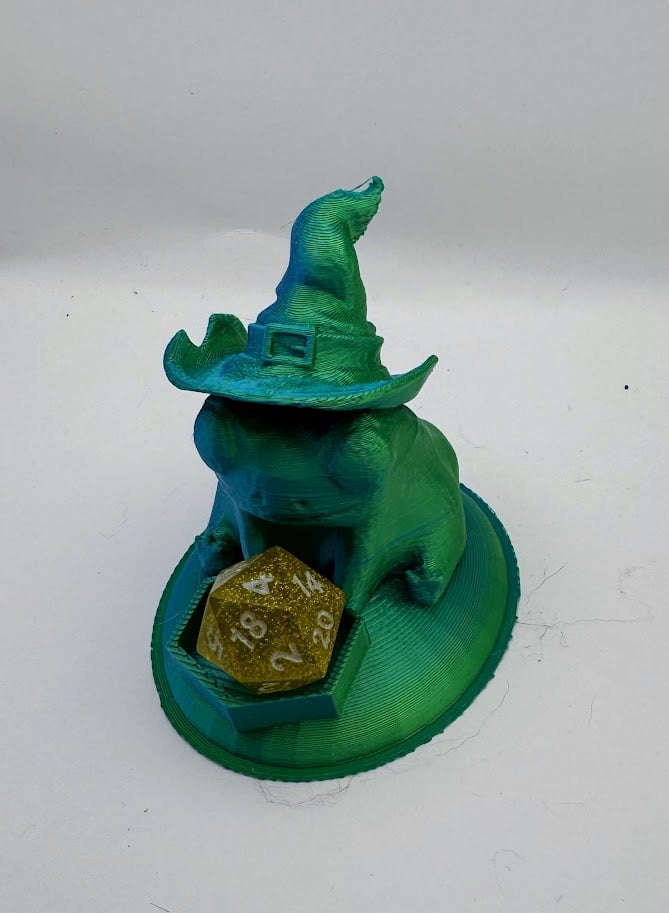 Wizard Frog Dice Stand Guardian Fits All Polyhedral Dice