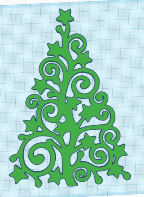 Swirly Christmas Tree Wall Art