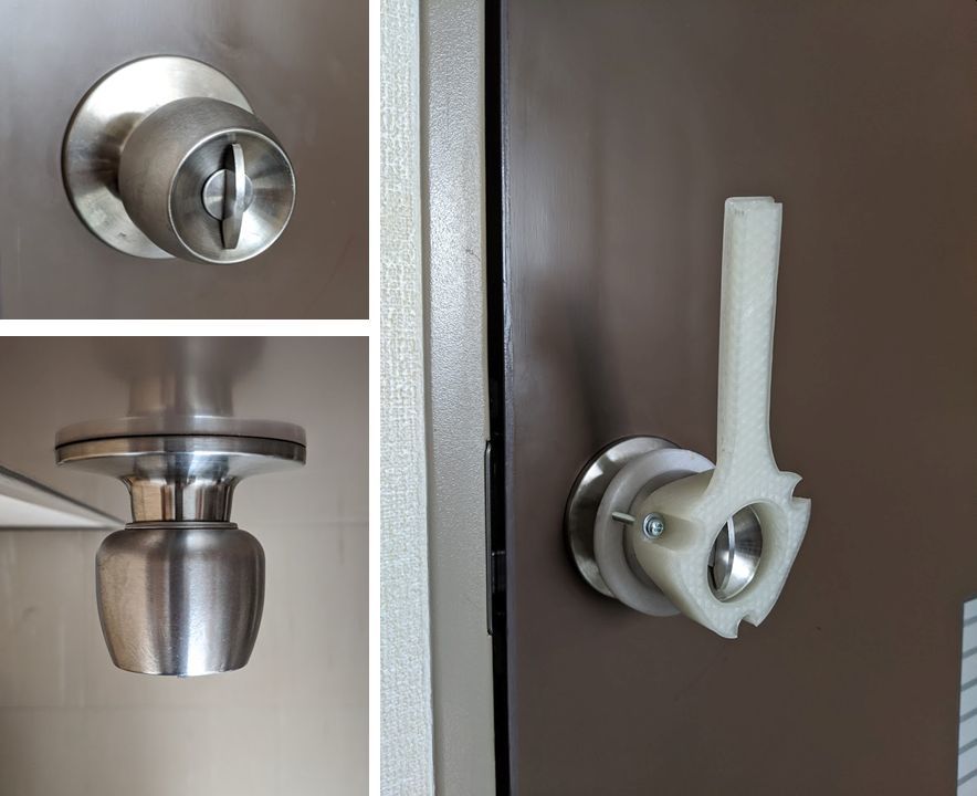 door knob handle (round type knob to lever)