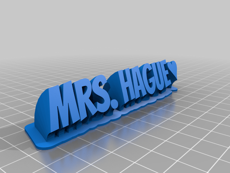 My Customized Sweeping 2-line name plate (Hague)