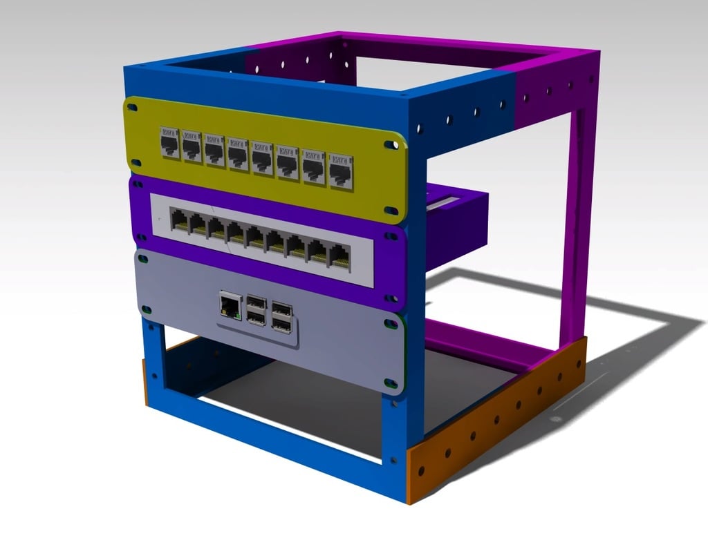 Mini server rack for TP Link TL-SG108 and Raspberry Pi