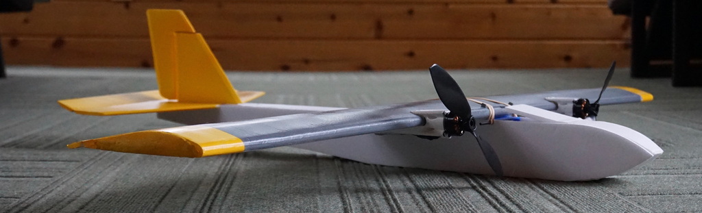 Dual Prop Sport v1.2: RC plane with 3D printed parts & foam board construction