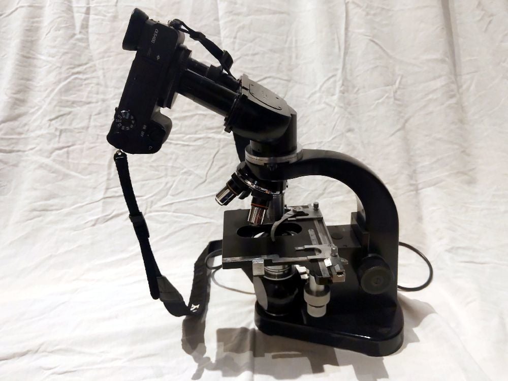E-mount to microscope adapter