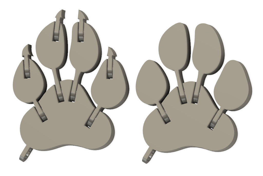 Print in place Paw keychain