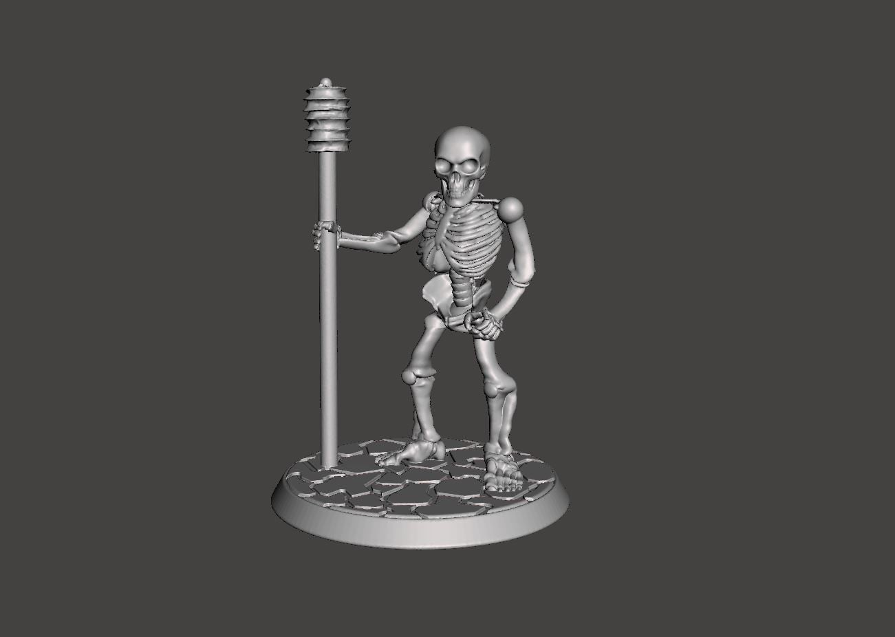 Undead Skeleton Cannon Crew Loading Member - 28mm