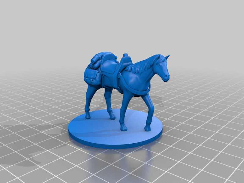 Riding Horse with Saddlebags for miniature gaming