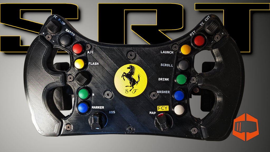 SRT Ferrari 488 GT3 Sim Racing Steering Wheel for Wireless Simucube