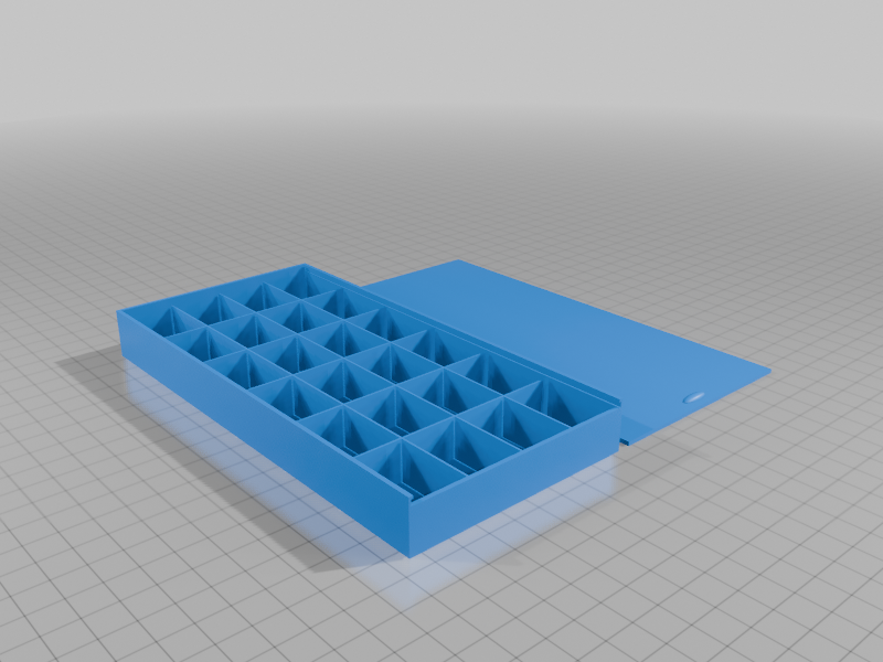 Parametric Grid Storage Tray with Sliding Lid (Scooped Bins)