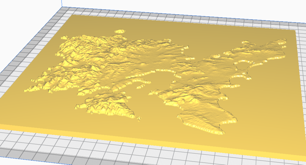 Lemnos Miniature Topographic Map (Correct Proportion)