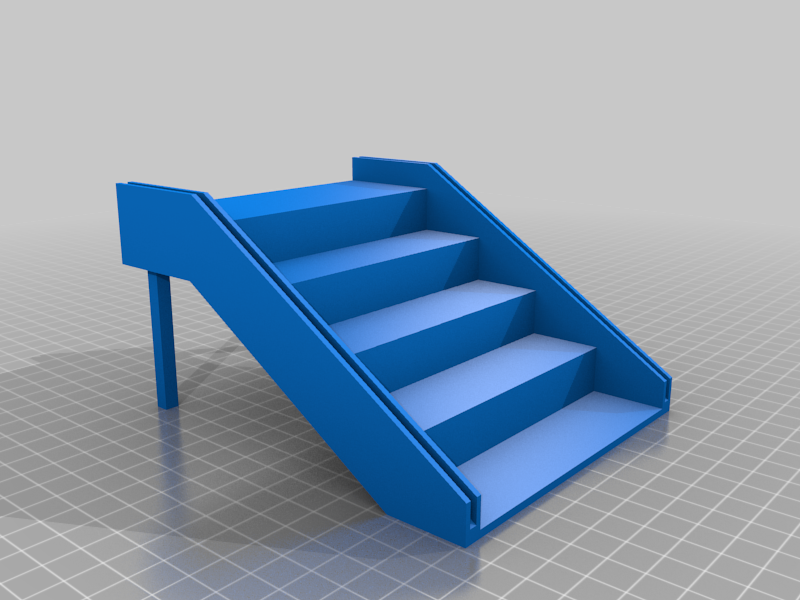  1/10 scale stairs with glass handrail channel 