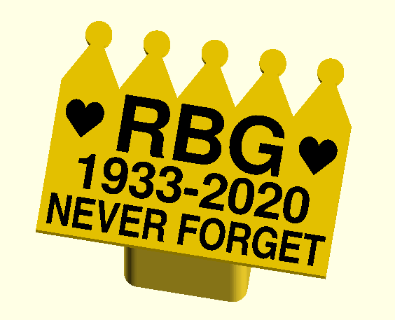 RBG "Never Forget" Trailer Receiver Hitch Cover