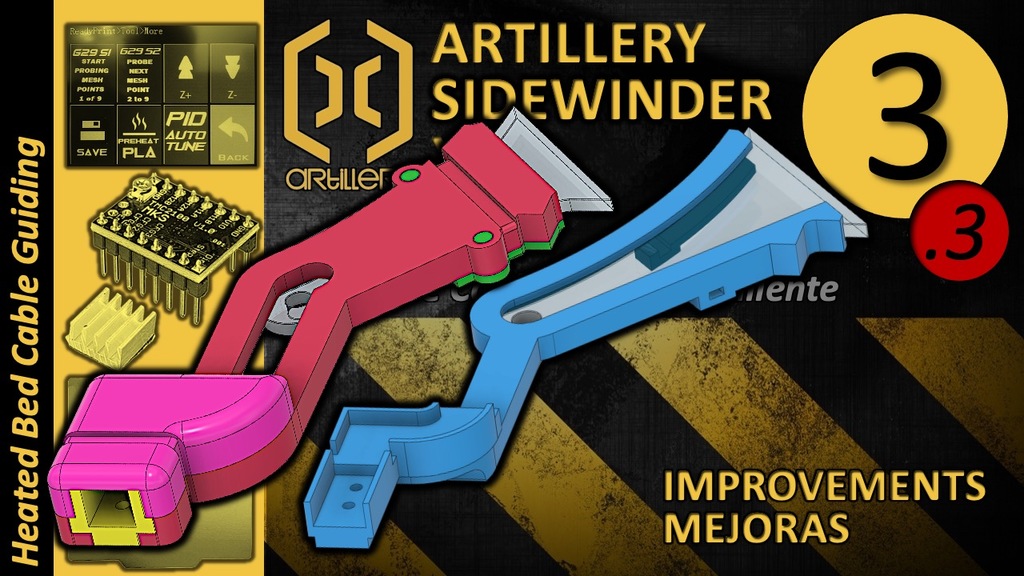 (3.3) Heated Bed Cable Guiding, Artillery Sidewinder X1 Improvements - Mejoras