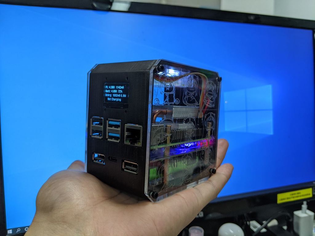 Raspberry pi 3B desktop case with ups