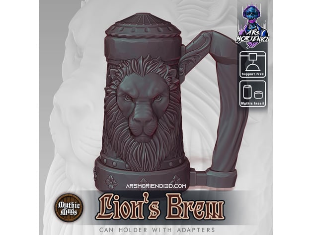 Mythic Mugs Lions Brew Can Holder Storage Container Mmu Multimaterial Version Added