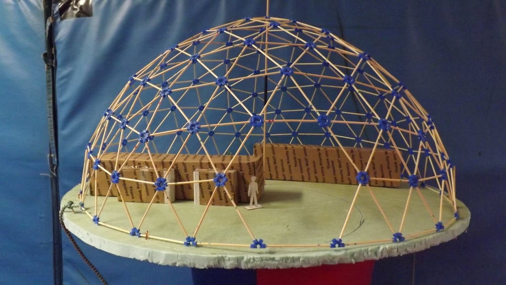 TPU connectors for geodesic dome model (made of bamboo skewers)