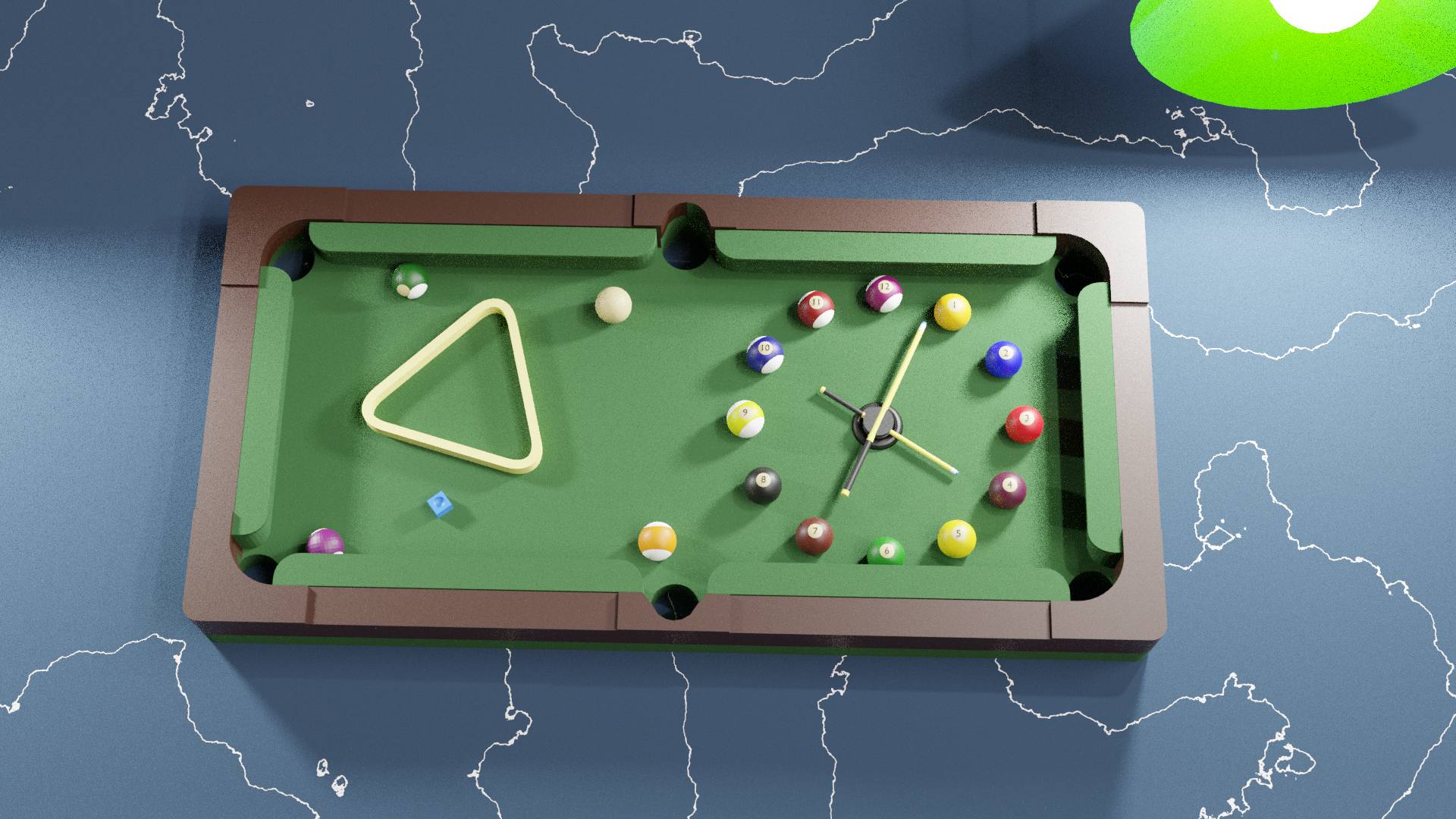 Pool-Table Wall Clock