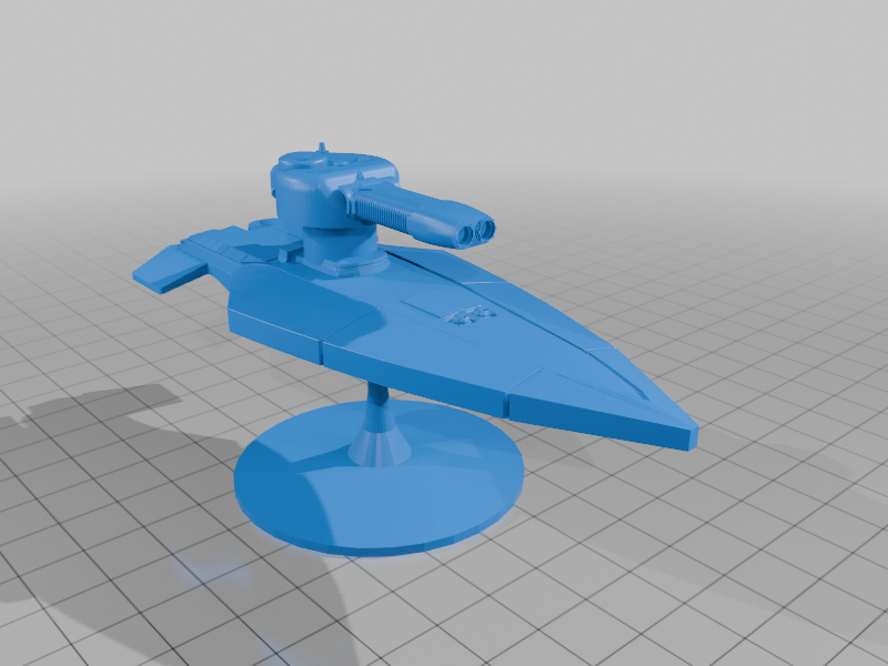 Spaceship with comicly large gun