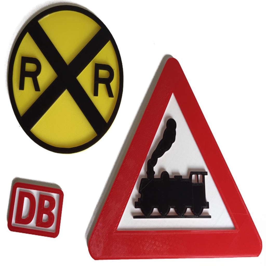 USA/Belgium Railroad Crossing Signs and DB logo