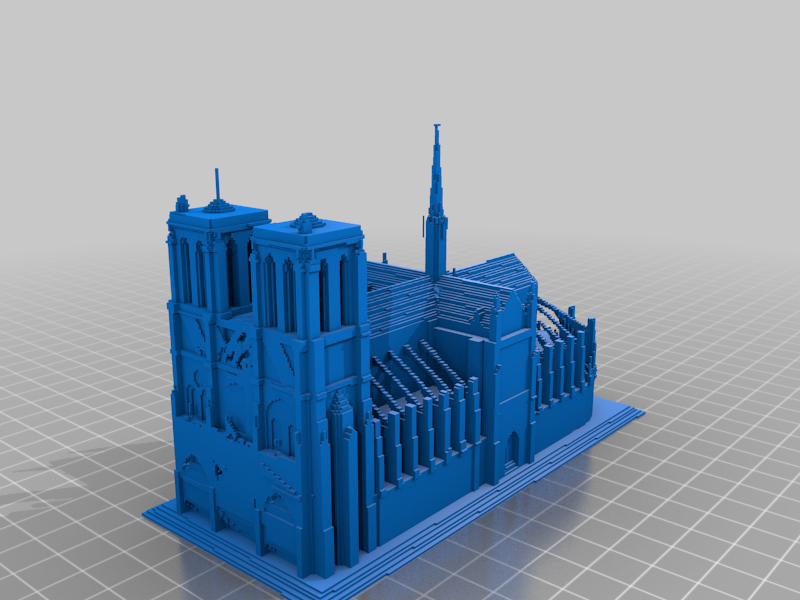 Pixelated Notre Dame Cathedral