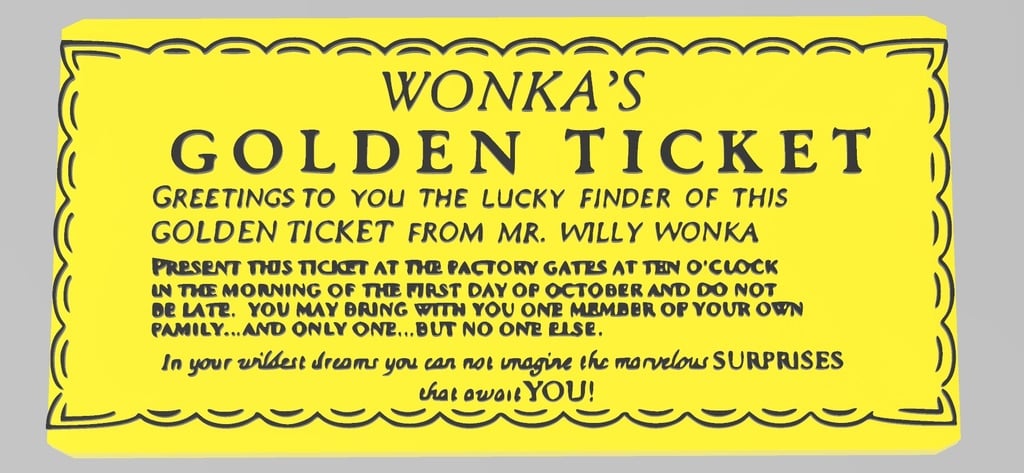Multi-Material Willy Wonka’s Golden Ticket