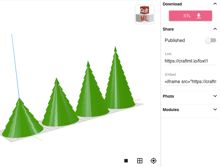 CraftML XMas Tree Customizable