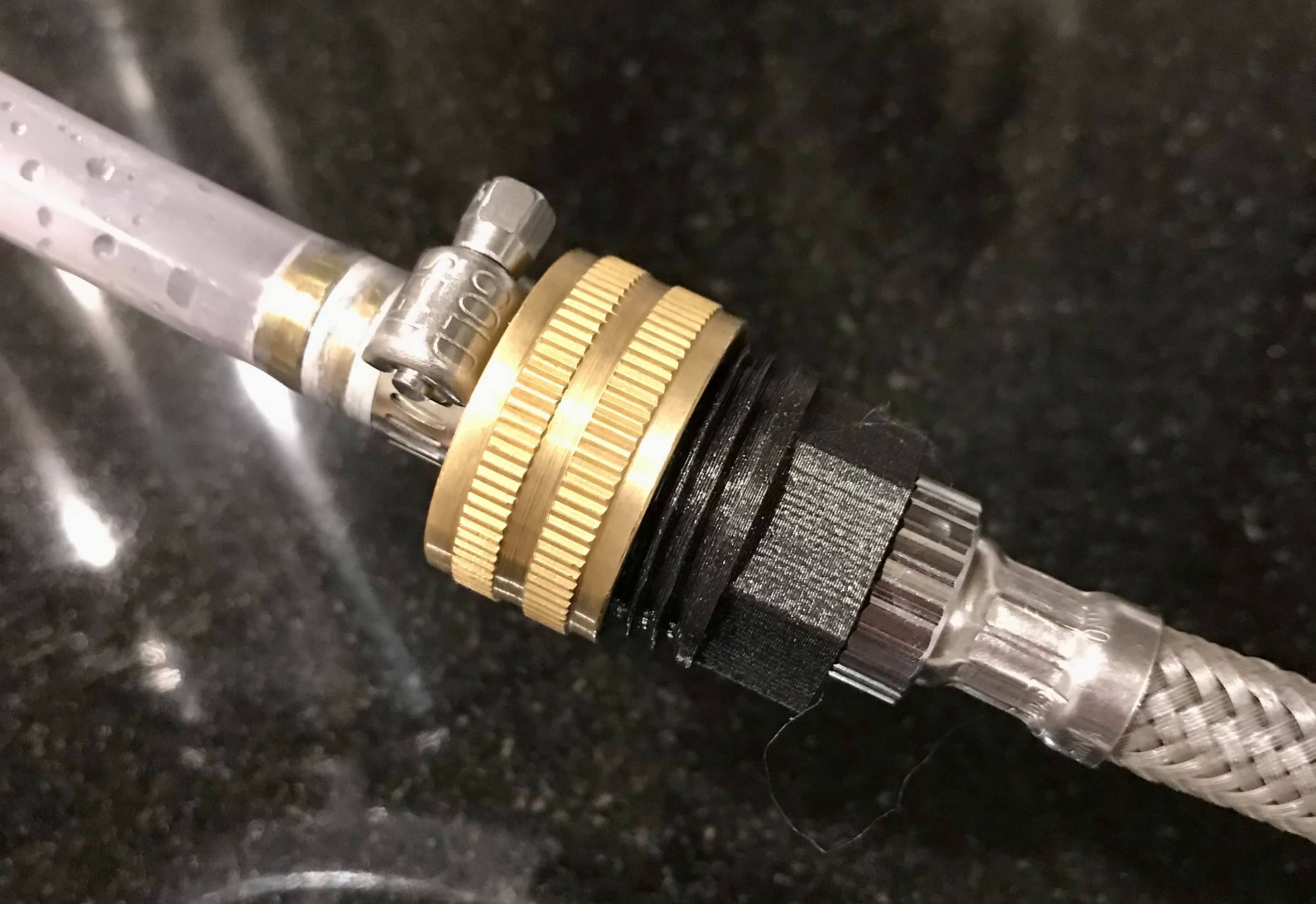 Delta faucet sprayer hose to garden hose thread adapter