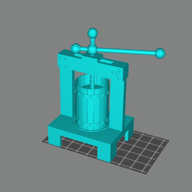 Wine Press 28mm with supports for resin