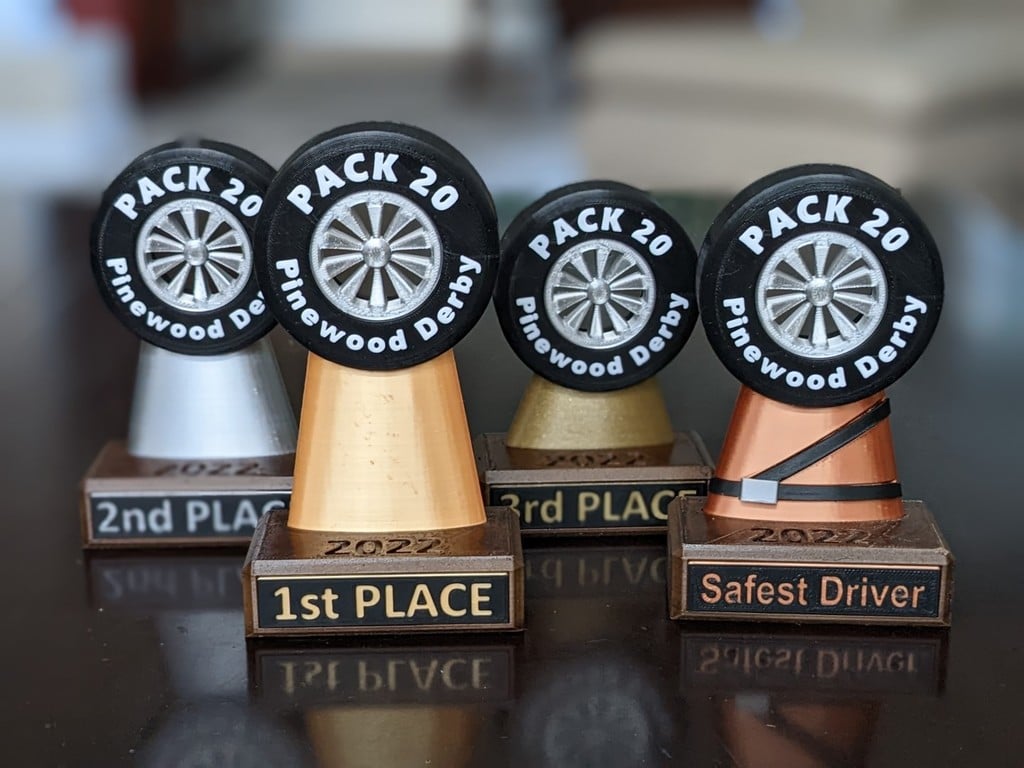 Pinewood Derby Trophies (Customizable Name)