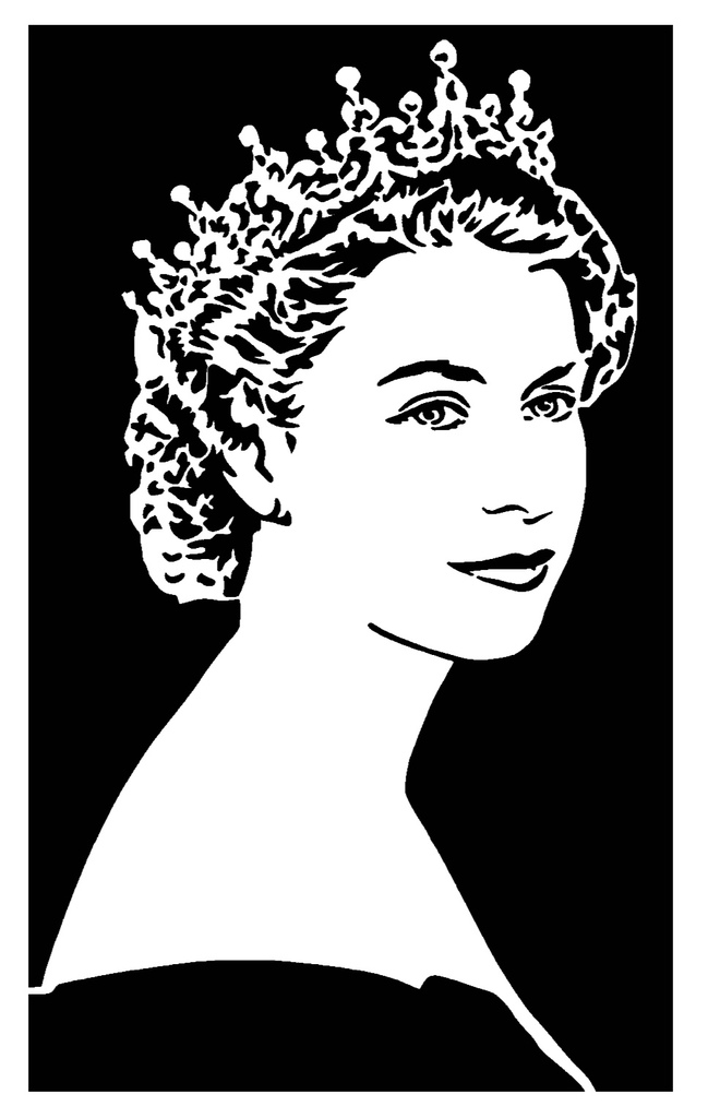 Queen Elizabeth stencil 4