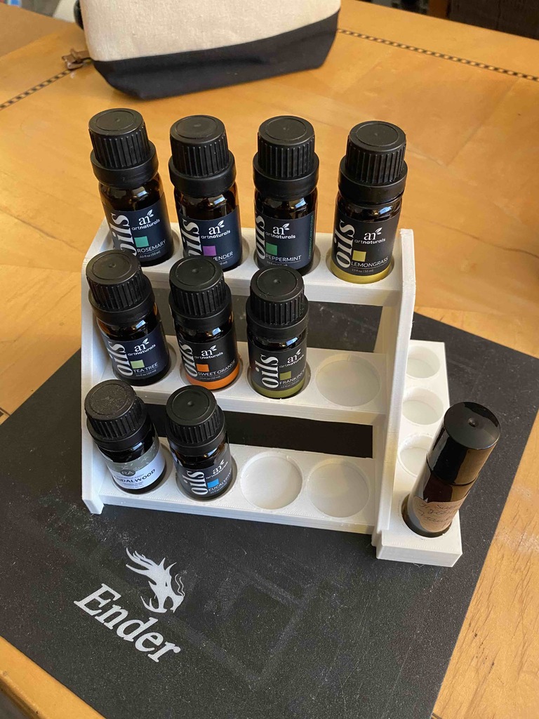 Essential Oil Stand (print in one piece with side attachment)