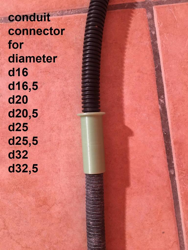Conduit connector for electrical construction work d16, 20, 25, 32
