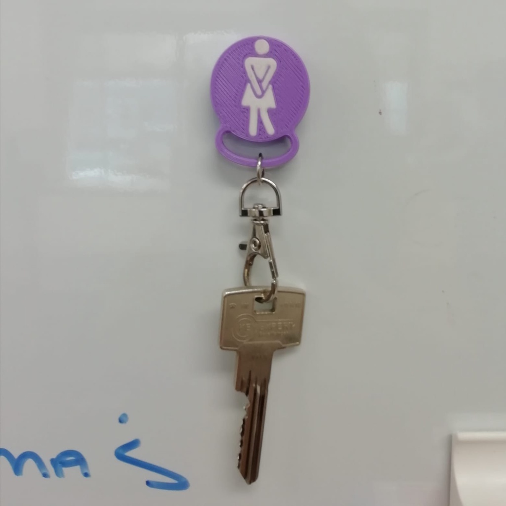 Magnet Keychain for Womans Bathroom Dual Color