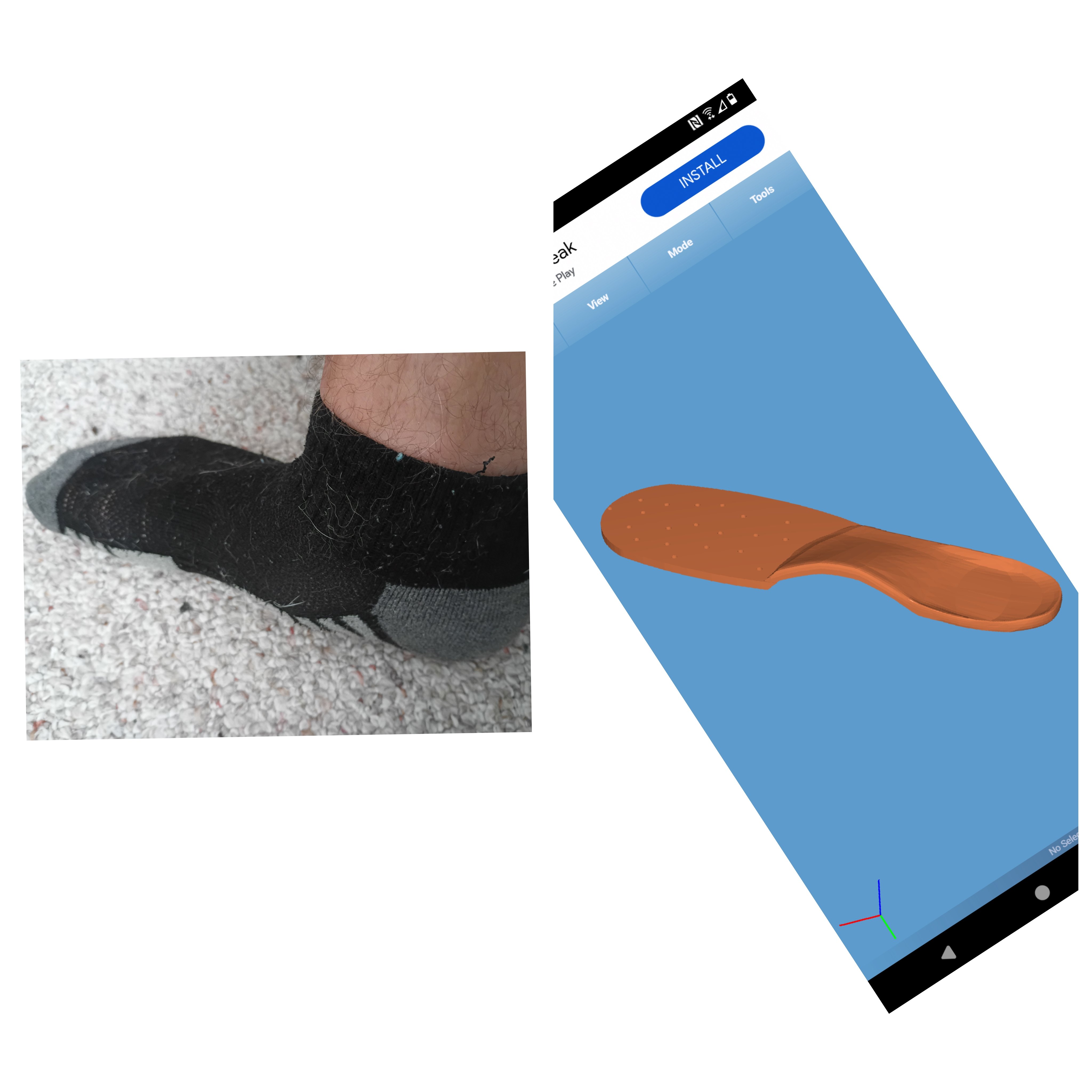 A Custom Orthotics Insole For Both Feet
