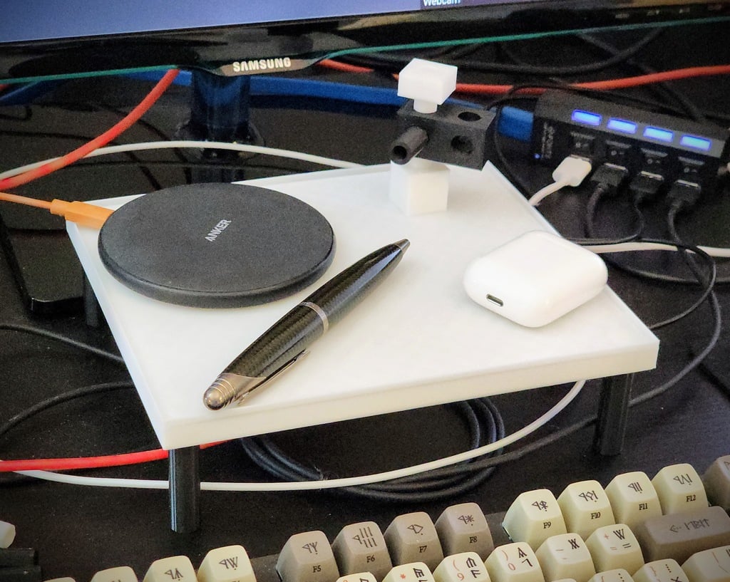 Desk Tray - Keep your stuff above the cables and clutter