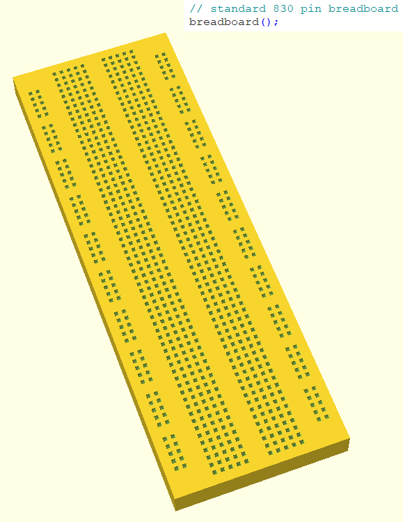 Customizable Parametric OpenSCAD Breadboard