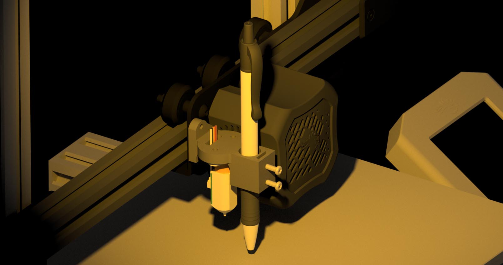 Pen Plotter Mount for Ender 3 v2 W/ BLTouch Support